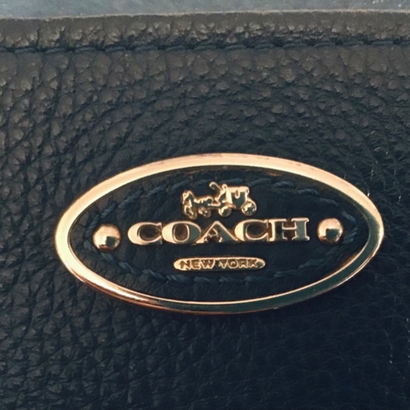 Coach Handbag Blue with Gold Hardware - Picture 6 of 6